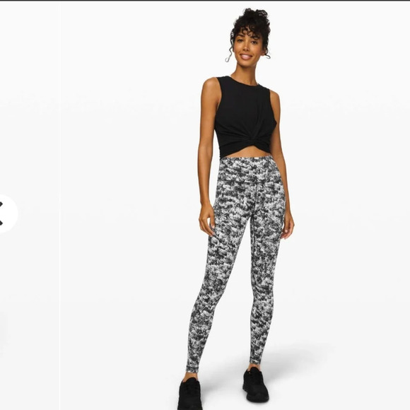 Lululemon Wunder Under High-RiseTight 28" *Luxtreme -Misted Jacquard Black White - Picture 4 of 10